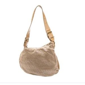 Authentic Fendi Vintage Gold Oyster Zucca Bag